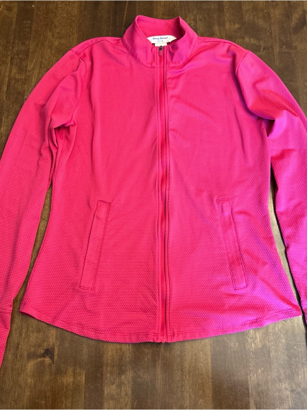 Tommy Bahama Active Full Zip Track Jacket Small Pink Preppy Tennis Pickleball
